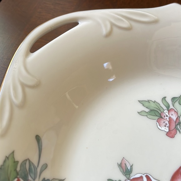 Lenox Serenade Bowl Dish Bird Dogwood Spring Garden Flower Handle Gold Trim - Picture 2 of 9